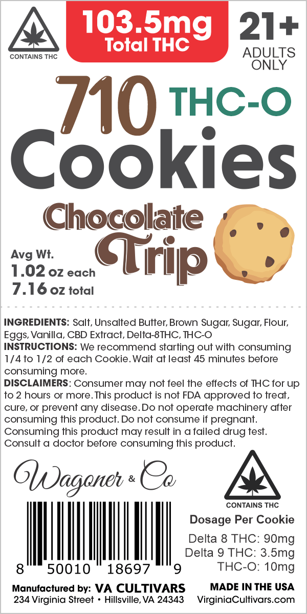 710 Cookies - Chocolate Trip Label